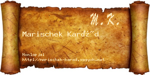 Marischek Karád névjegykártya